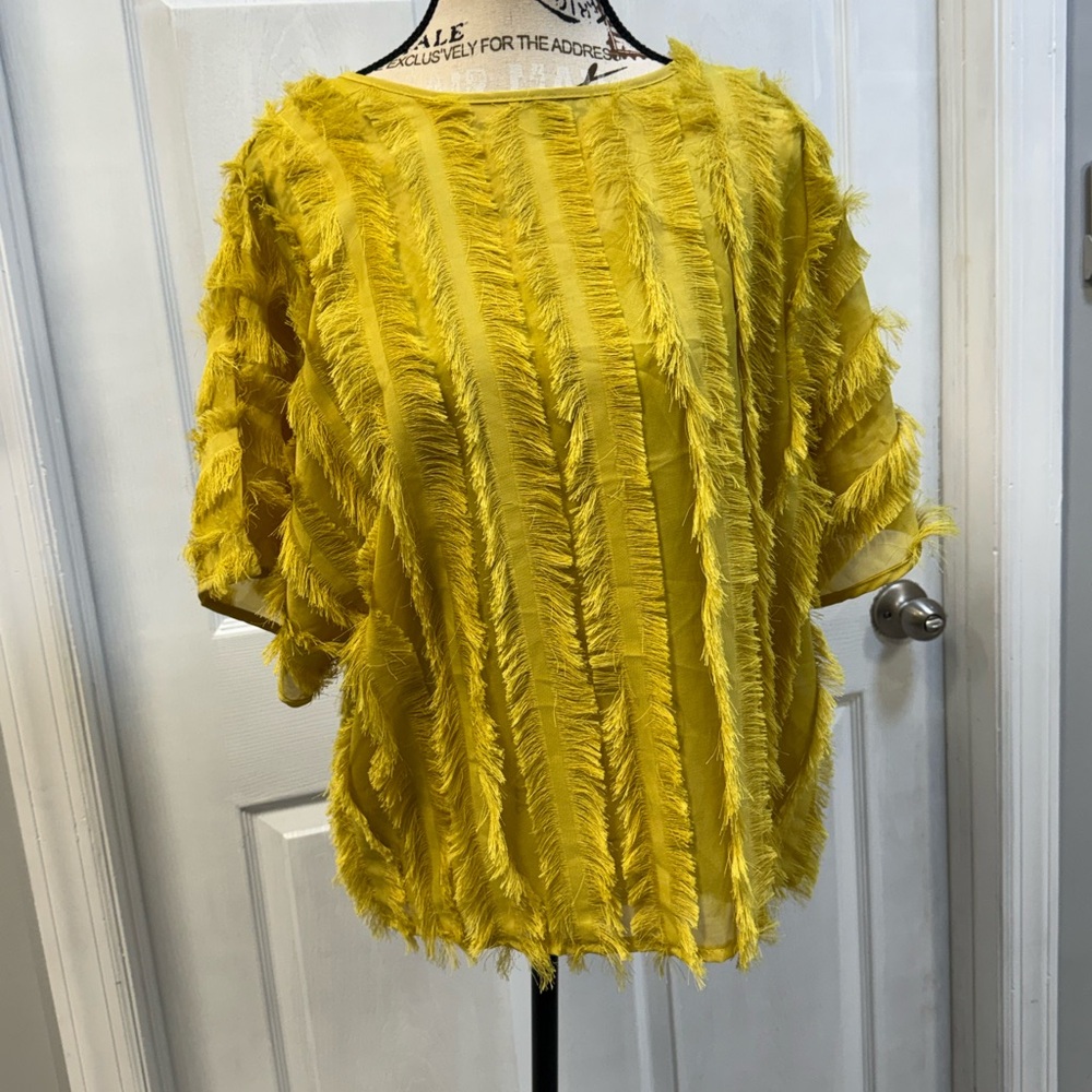 Vibrant Yellow Fringed Blouse